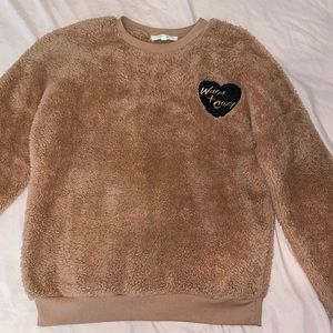 Wam and cozy fuzzy material brown sweater Size Extra small, preused, rarely worn